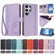 thumbnail image 4 of Funda Cartera Trébol para Samsung Galaxy S25 Ultra con Ranuras Tarjetas y Carga Inalámbrica Morado claro, 4 of 6