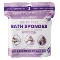Toallitas De Baño Desechables Scrubzz, Paquete De 25 Unidades, Con Aroma A Lavanda