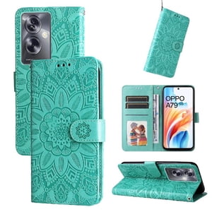 Funda Tipo Cartera Foxdock Para Oppo A79 5G , Diseño Girasol En Relieve, Cuero Pu, Cierre Magnético, Soporte Y Tarjetero