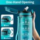 thumbnail image 3 of Botella de agua QLUR Motivational con pajita de 1 litro para gimnasio, 3 of 8