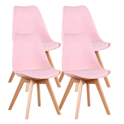 Habita2 Chile - 4und Silla De Comedor Tulip Acolchada - Rosa