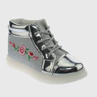 Zapatilla Con Luces Plata Vía Franca