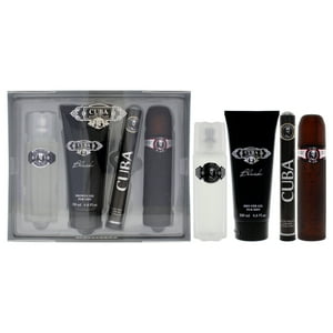 Cuba Black De Cuba Para Hombres - Set De Regalo Edt Spray, Edt Spray, Gel De Ducha After Shave,