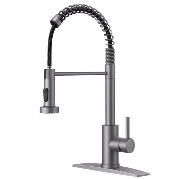 Grifo de cocina FORIOUS gris con pulverizador desplegable SS
