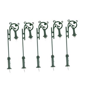 Magideal - 5X Modelo De Lámpara De Tren, Lámparas De Calle Iluminadas 1/87, Decoración De , Modelo De Lámpara De Vía Férrea, Farola De Jardín, , Verde