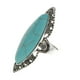 thumbnail image 2 of Vintage Bohemia Tibetano étnico Ovalado Turquesa Grabado Anillo De Dedo Largo, 2 of 2
