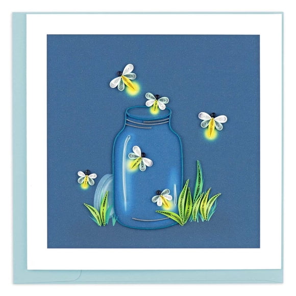 Tarjeta de Felicitación de Quilling 15 cm Luciérnagas