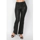 thumbnail image 1 of Saronite Pantalones de Tiro Medio, Entallados y Acampanados con Lentejuelas, con Cintura Elástica Metalizada, Largos, Negros (para Mujer), 1 of 5