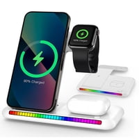 Genérico - 100W Plegable 3-En-1 Estación De Carga Inalámbrica Rápida Para Iphone 15 14 13 16 Apple Watch 9 8 7 6 5 Airpods Pro-Blanco