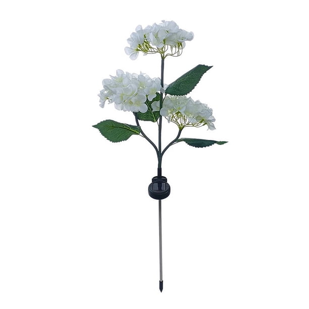 1pc Solar Hydrangea Flower Light With 3-head, Outdoor Courtyard Decoration LED Simulation Flower Light For Outdoor Yard Garden Lawn Patio Courtyard Fences Driveway Pathway Decoration