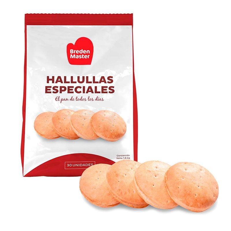 Pan Precocido Congelado Hallulla 30 Un 1,6 kg Bredenmaster