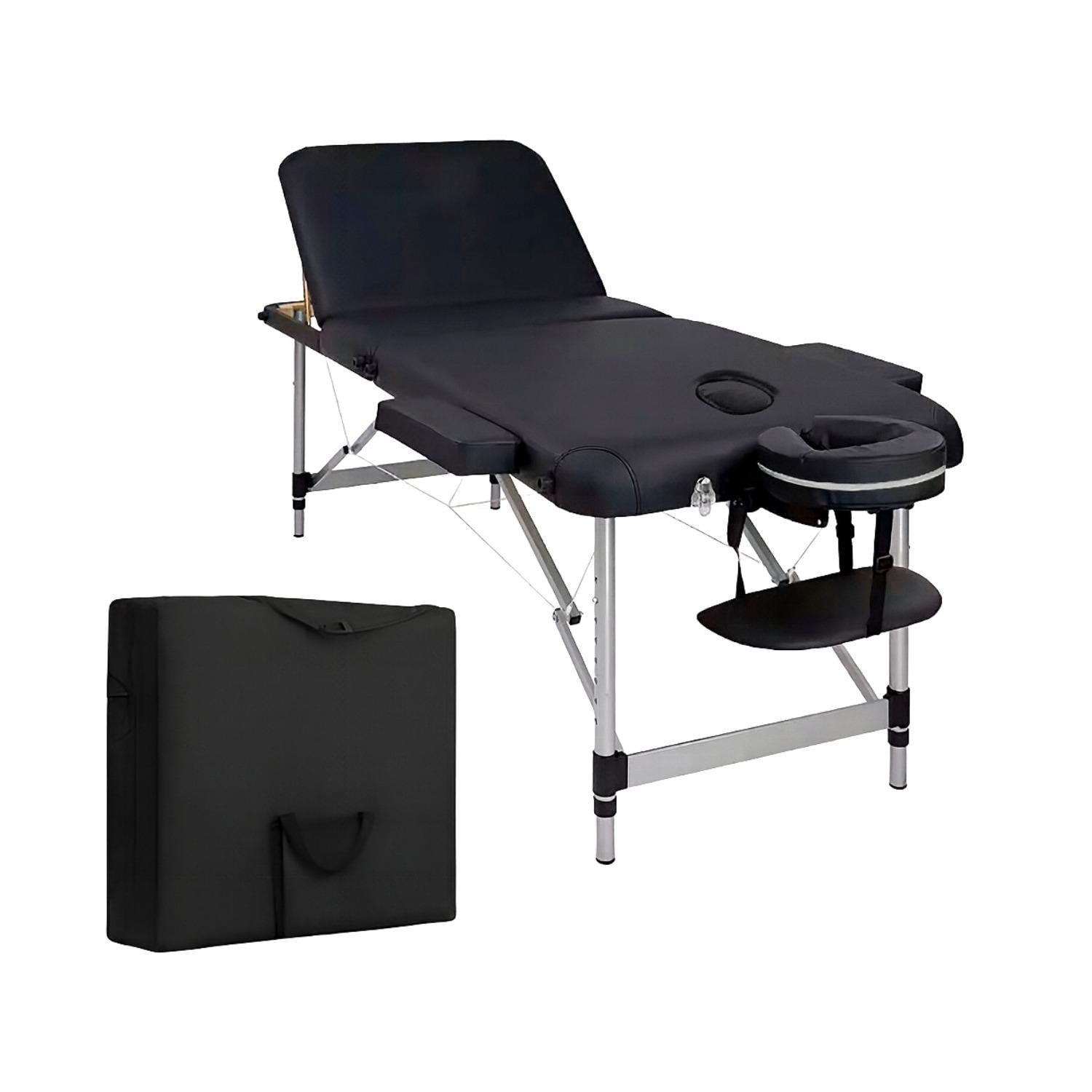 Glomed - Camilla De Masajes Plegable 3 Cuerpos Deluxe Negra