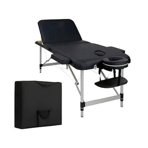 Glomed - Camilla De Masajes Plegable 3 Cuerpos Deluxe Negra