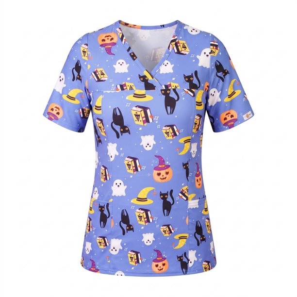 Delantal Mujer Ripholia 2476 tela elasticada estampada Halloween