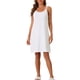 thumbnail image 2 of INSPIRE CHIC Vestido de Dormir de Modal Acanalado para Mujeres Regreso a Clases con Tirantes Dobles hasta la Rodilla para Descansar y Viajar L Blanco, 2 of 5