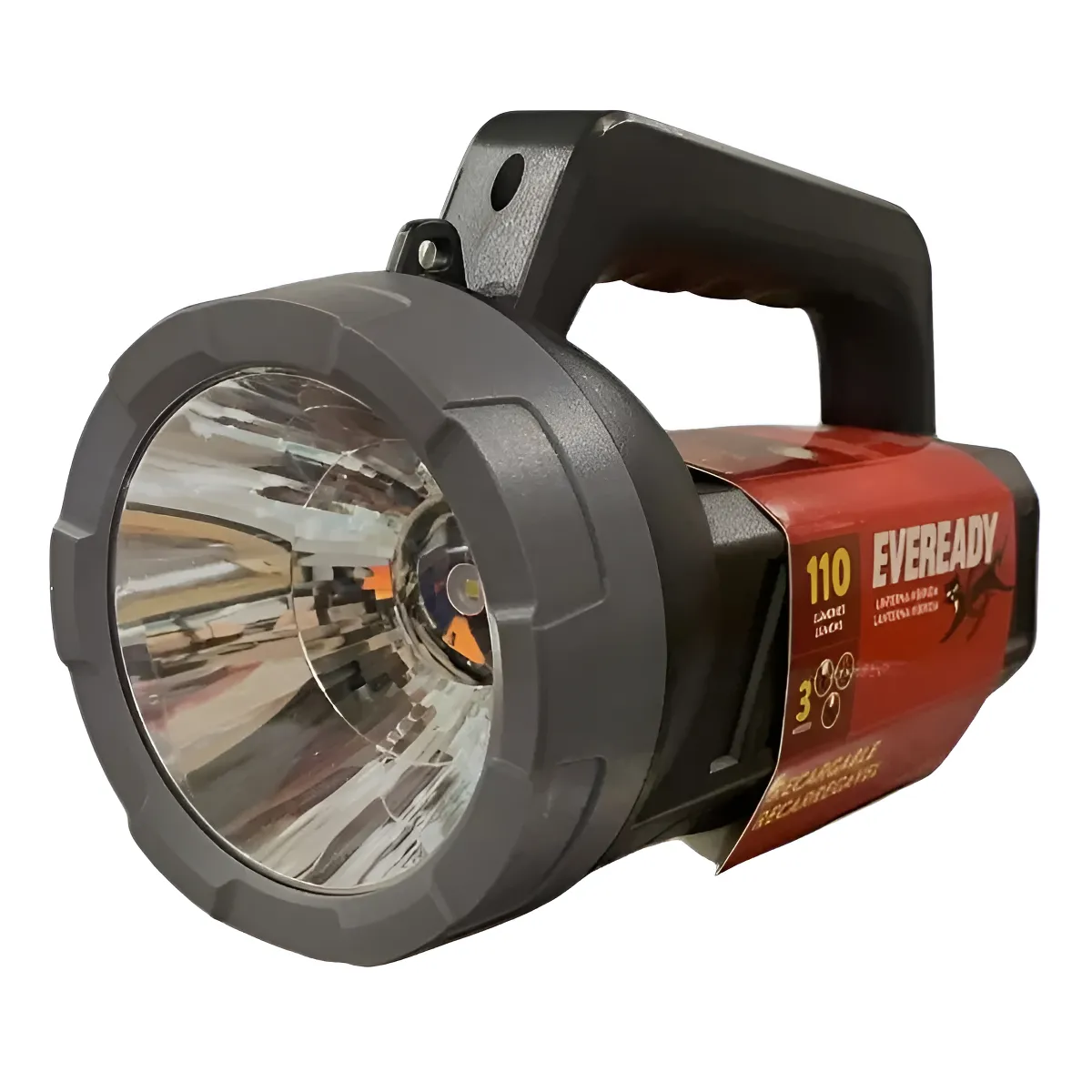 Genérico - Linterna Hibrida Recargable 220V Y Pilas (3Aa) 110 Lm 250 Blanco Negro