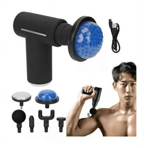 Genérico - Masajeadora Fascial Gun 2 Frio Calor 6 Cabezales Lcd