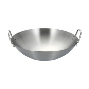 Magideal - Wok De Acero Inoxidable, Utensilios De Cocina, Accesorios Plateados, Sartén Para Saltear, Fondo Plano Para Freír, Cocinar Al , Cocina De Inducció Diámetro 22Cm