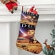 thumbnail image 2 of Duna Tema: Calcetines de Navidad, fino lino blanco para colgar en escaleras y chimenea, decoración navideña para el hogar, regalo de Navidad. 45cm × 32cm, 2 of 5