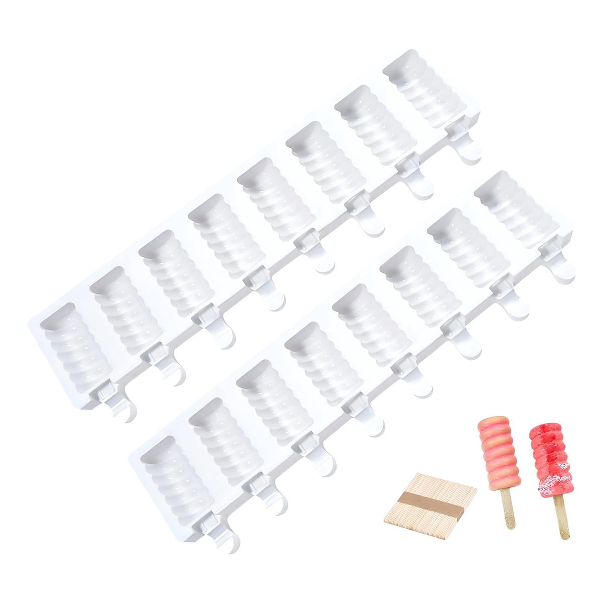 Pasteleriuscl - 2 Molde Helados Molde Helado Silicona Moldes Paletas Espiral Blanco