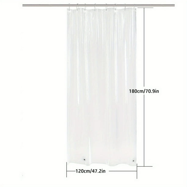1pc Transparent Shower Curtain, Waterproof And Mildew-Proof Fabric Shower Curtain Liner, Bathroom Accessories