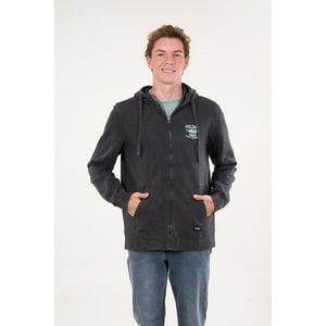 Polemic - Poleron Franela Procesado Full Zipper Gris Wi7300