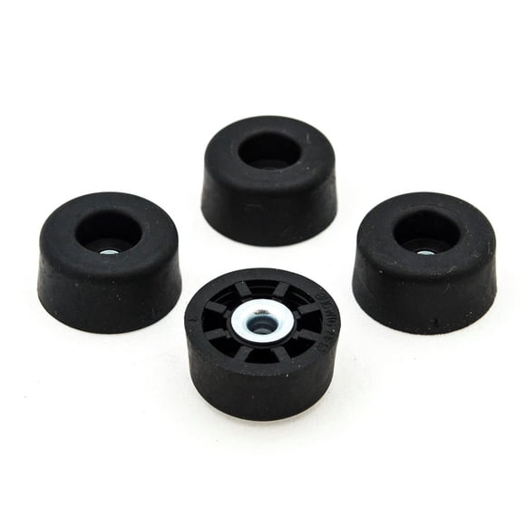 Topes de goma grandes, altos, redondos, negros x4