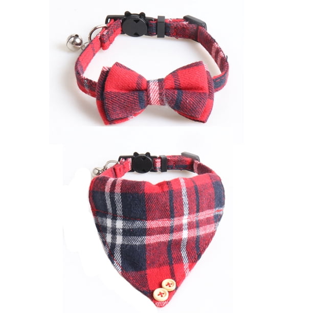 Collar a cuadros con lazo para perro, el mejor regalo para perros machos pequeños, medianos y grandes, beige y marrón.
