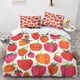 thumbnail image 2 of Juego de funda nórdica y sábanas de microfibra con estampado dimensional de fresas y frutas lindas, fundas de almohada de microfibra suaves y hermosas, con cremallera invisible,, 2 of 3