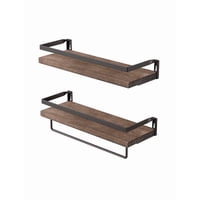 Genérico - Repisas Flotantes De Madera Modernas Kit 2 Marrón Oscuro