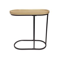 Habita2 Chile - Mesa Lateral Mary Elegante 60X60X30 Cm - Simil Madera Clara