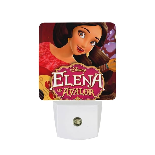 Elena de Avalor, Princesa Luz nocturna LED con sensor de anochecer a amanecer para dormitorio, baño, pasillo, escaleras - Lámpara LED nocturna de enchufe, 0.5W - 1 pieza