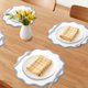 thumbnail image 2 of Juego de 6 Manteles Individuales de Cuero para Decoración de Mesa de Cocina, Lavables, Limpiables, Azul 13.4 pulgadas, 2 of 6