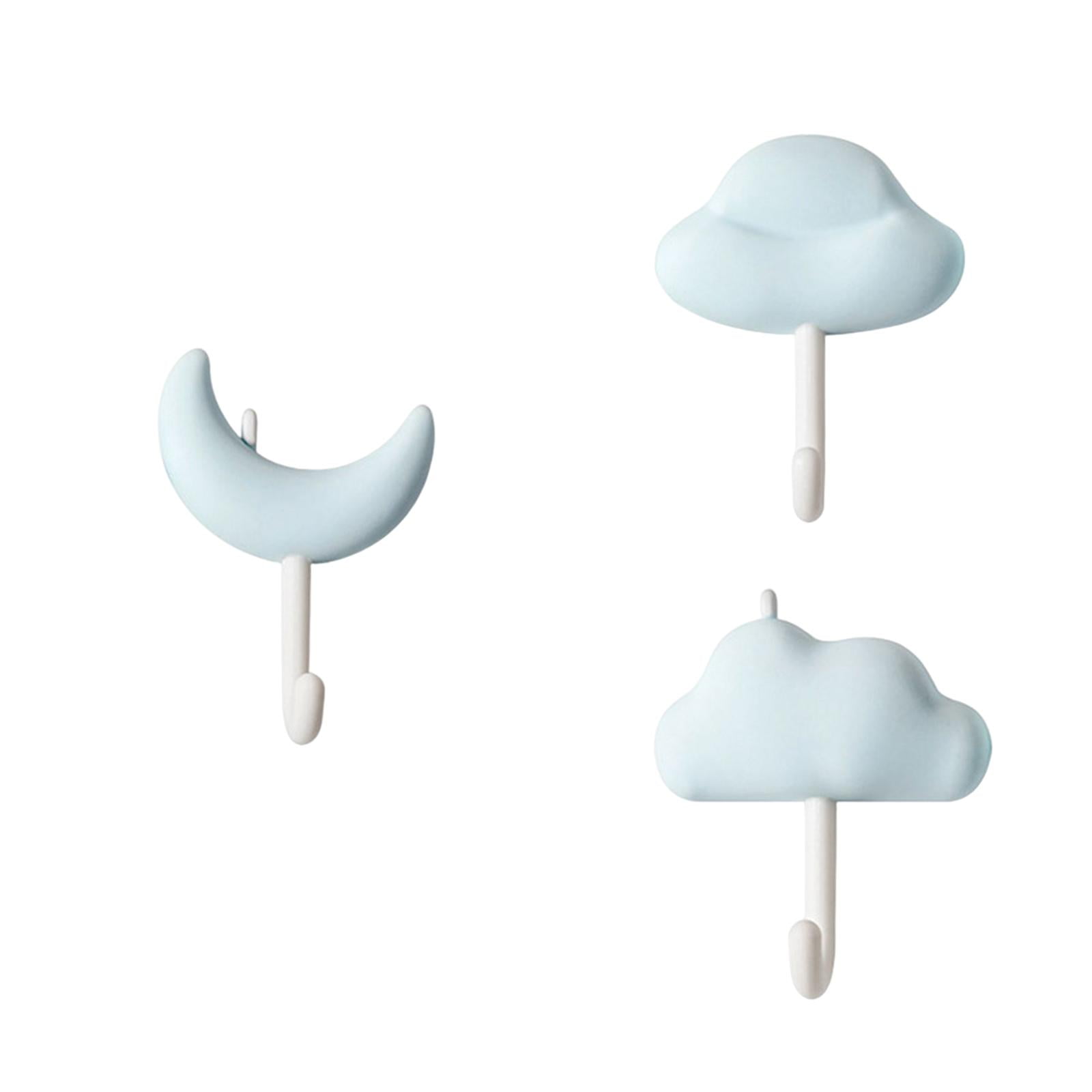 Bothyi - 3 Piezas Ganchos Adhesivos Sticky Stick On Impermeable Para Toalla Cocina Azul