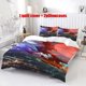 thumbnail image 1 of 3pcs "" Red Moon City Night Sky Three Warriors Illustration Theme Bedding Set Duvet Cover and Pillowcases, 1 of 5