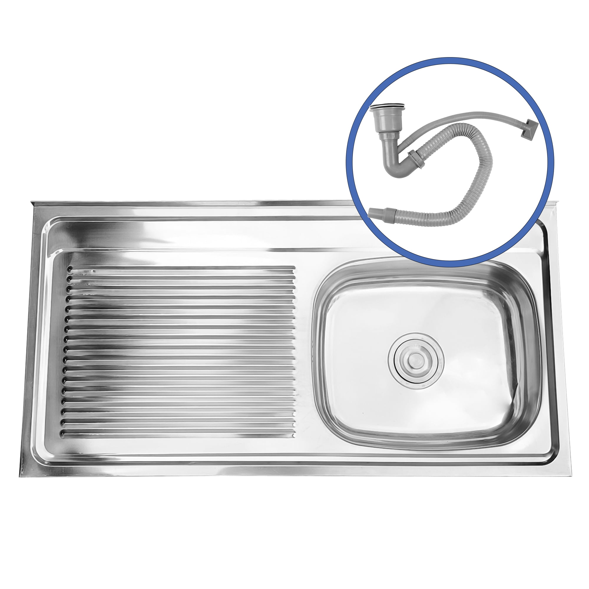 Domsa - Cubierta Lavaplatos Sobreponer Secador Izquierdo 100x50 Cm