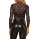 thumbnail image 3 of INSPIRE CHIC Blusa de San Valentín para Mujer, Top Corto de Malla Semitransparente con Manga Larga y Cuello Redondo, Talla S, Negro, 3 of 8