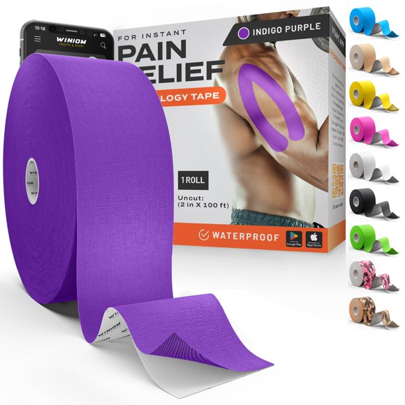 Cinta kinesiológica WINIOM 25 cm × 30 m impermeable color índigo