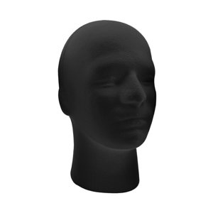 Ioensy - Cabeza De Maniquí Masculino, Base Redonda, Espuma Negra Para Exhibir Joyas, Tocados, Paquete De Burbujas