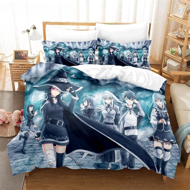 Kawaii KonoSuba Bedding SetAnime three-piece set Adult Kid Bedroom Duvetcover Sets Kawaii Girls bed sets