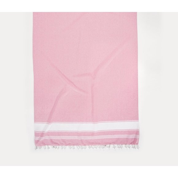 Toalla de playa LANE LINEN, rosa caramelo turco, 100% lino, 100 x 180 cm