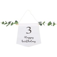 Bandera De Cumpleaños Banner Vertical Con Hojas Verdes Fiesta Jardín Patio Exterior Hogar Decoración De La Casa