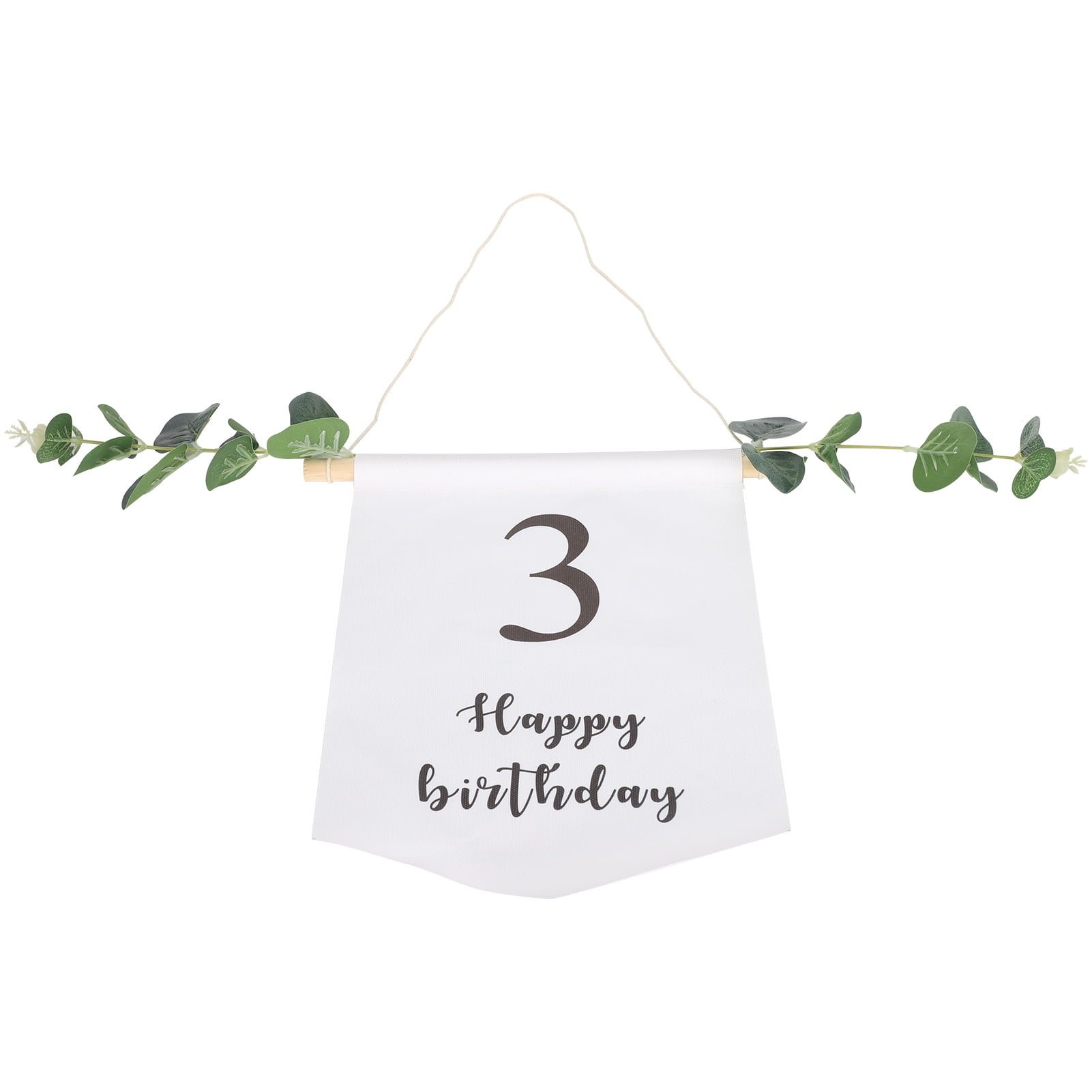 Bandera De Cumpleaños Banner Vertical Con Hojas Verdes Fiesta Jardín Patio Exterior Hogar Decoración De La Casa