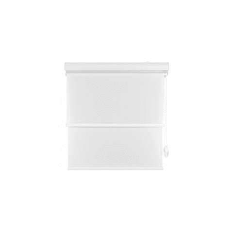 Safe Home Chile - Cortina Roller Blackout Doble Tela 160X200 Con Cenefa Blanco Jaspeado