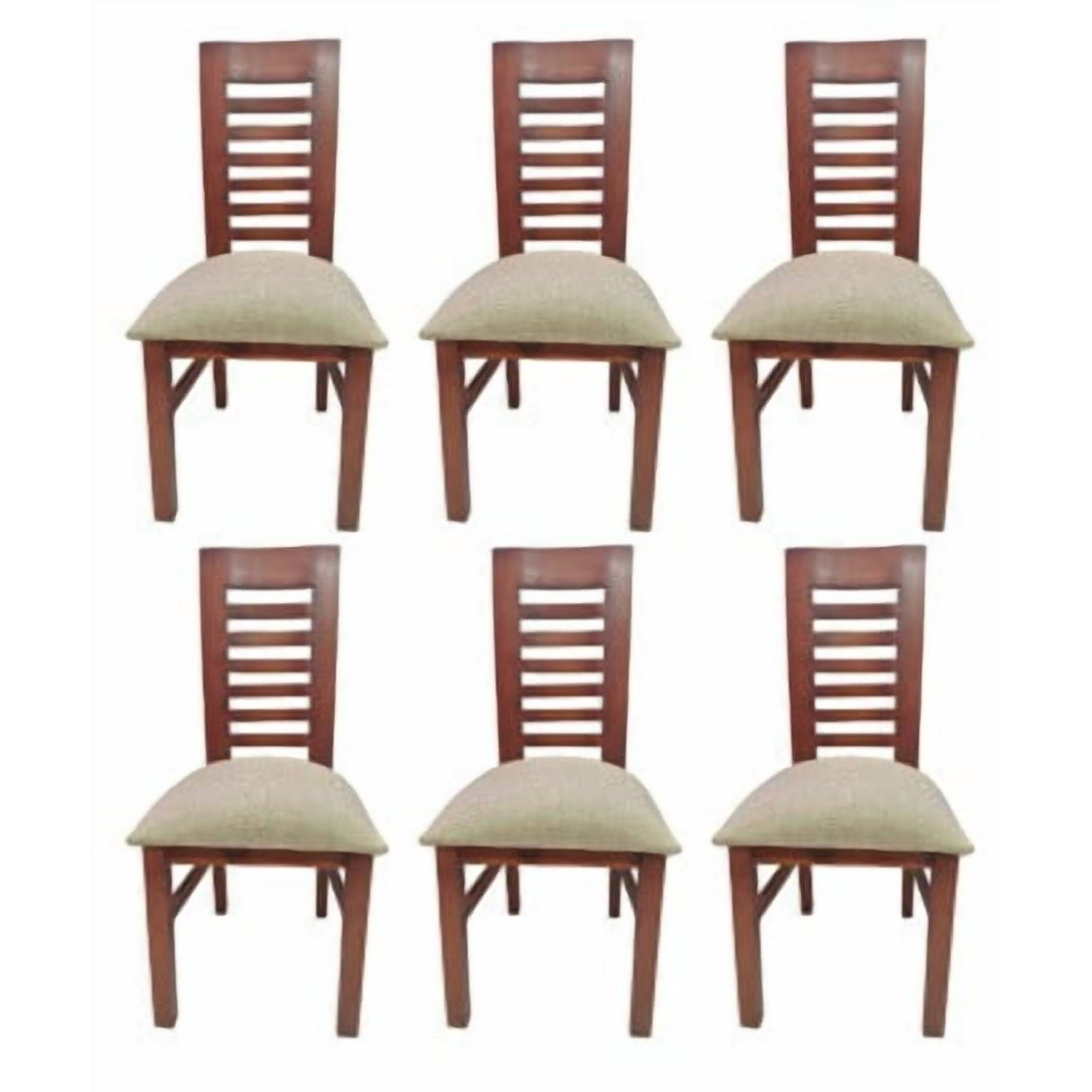 Koliat - Pack 6 Sillas Oporto Caramelo Tapiz Beige
