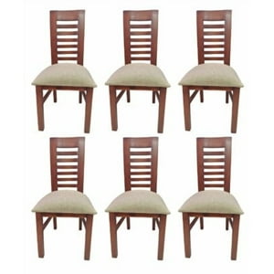Koliat - Pack 6 Sillas Oporto Caramelo Tapiz Beige