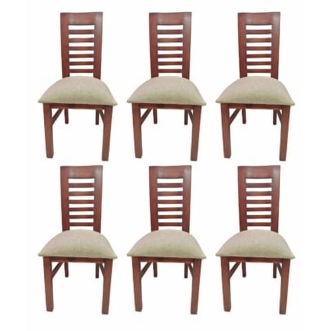 Koliat - Pack 6 Sillas Oporto Caramelo Tapiz Beige