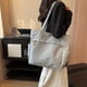 thumbnail image 1 of Women's Minimalist Tote Bag, Solid Color Casual Shoulder Bag, All-Match Bag For School, 1 of 5