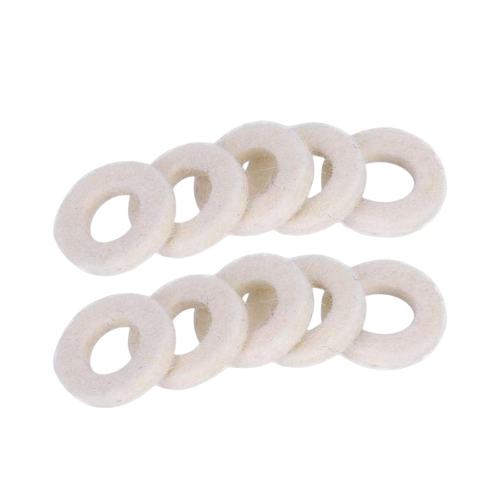 Magideal - 10X Arandela De Fieltro Cojín Cojín Kits De Mantenimiento De Accesorios Pieza De Repuesto Profesional Juego Duradero Para Válvula De Trompeta Cornet , Blanco