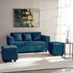 thumbnail image 1 of Living Kansas 3 cuerpos + 2 Pouf Felpa Azul P, 1 of 6
